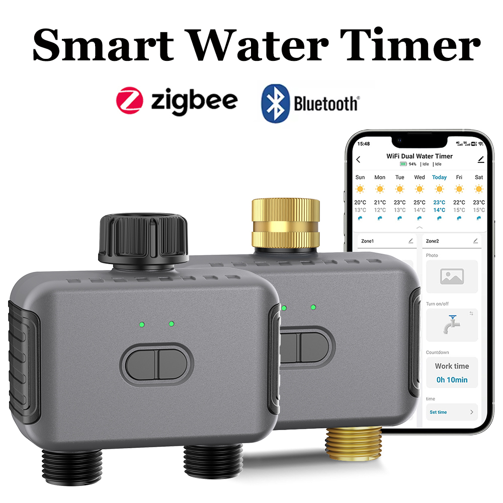Smart Garden System - Tuyaสมาร์ทจับเวลาน้ําZigbee/BTอัตโนมัติชลประทานController 2 Outlet Sprinklerรดน้ําระบบสนับสนุนAlexa Google