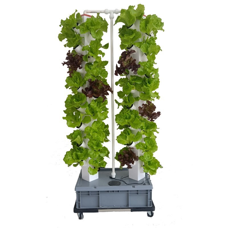 Hydroponic Grow Pod - ระบบปลูกผักไฮโดรโปนิกส์แบบทาวเวอร์คู่ 56 ช่อง พร้อมถาดเพาะเมล็ดและตัวตั้งเวลา สำหรับปลูกสมุนไพร สตรอว์เบอร์รี