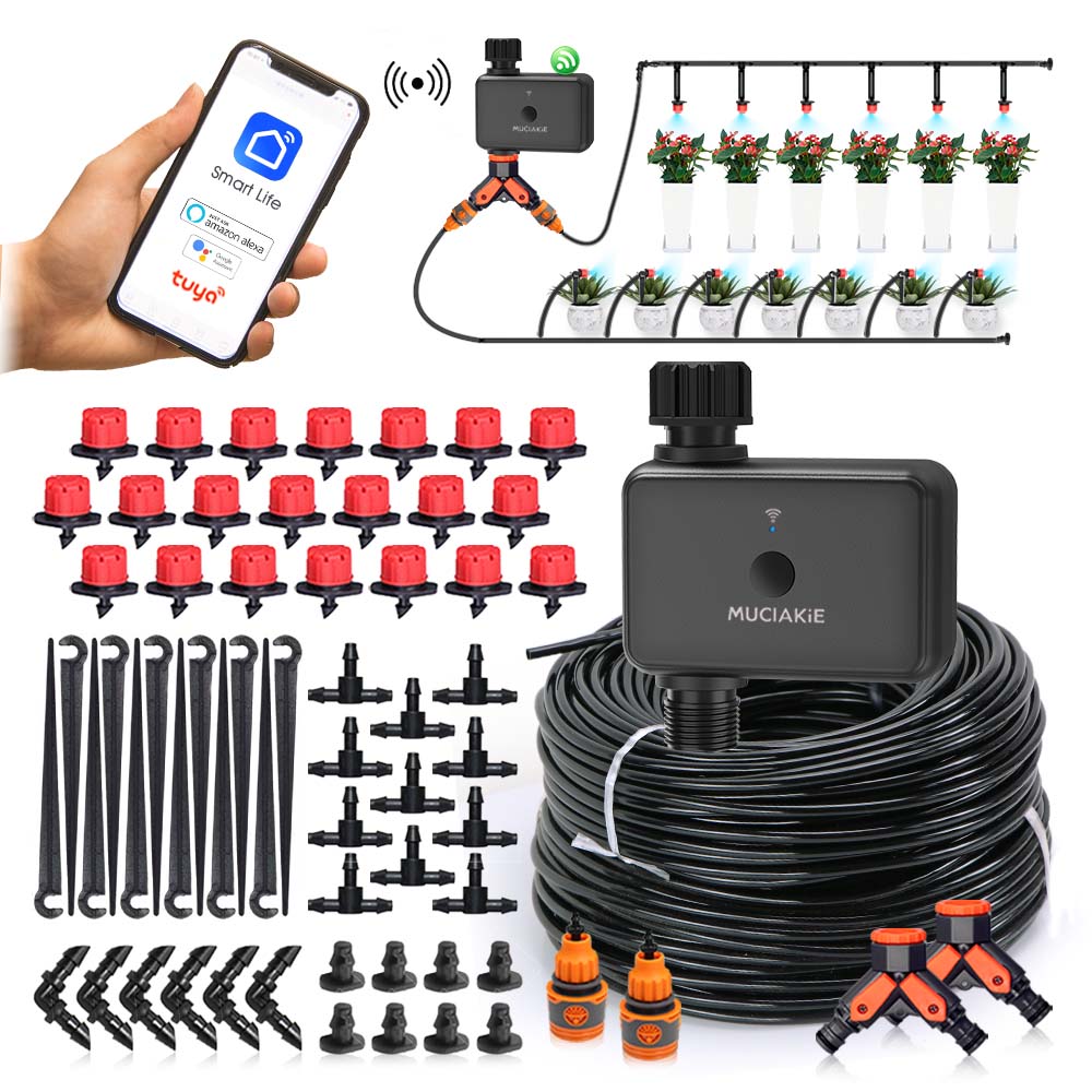 Smart Garden System - 30-10M Garden Dual-Band WiFi Timerชลประทานชุดรองรับฟังก์ชั่นเสียงอัจฉริยะAPPควบคุมสนามหญ้ารดน้ําอัตโนมัติระบบ
