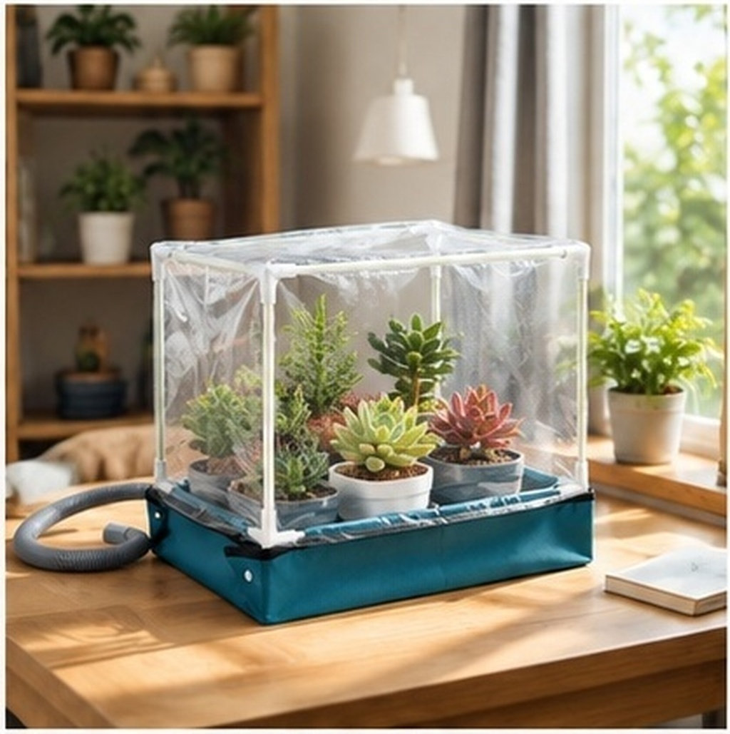 Indoor Garden Kit - ชุดเรือนกระจกขนาดเล็กสำหรับปลูกไม้อวบน้ำในร่ม – ภาชนะเพาะพันธุ์พืชแบบตั้งโต๊ะขนาดกะทัดรัด สำหรับการจัดสวนในพื้นที่จำกัด