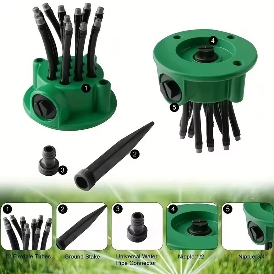 360 °   สปริงเกอร์รดน้ำสวนแบบห - Automatic Watering บทวิจารณ์และราคา