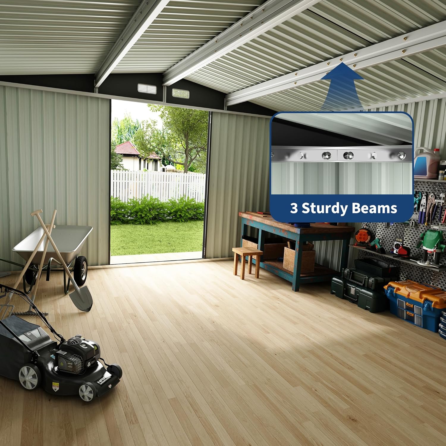 โรงเก็บของโลหะขนาด 6x8 ฟุต สำห - Indoor Garden Kit บทวิจารณ์และราคา