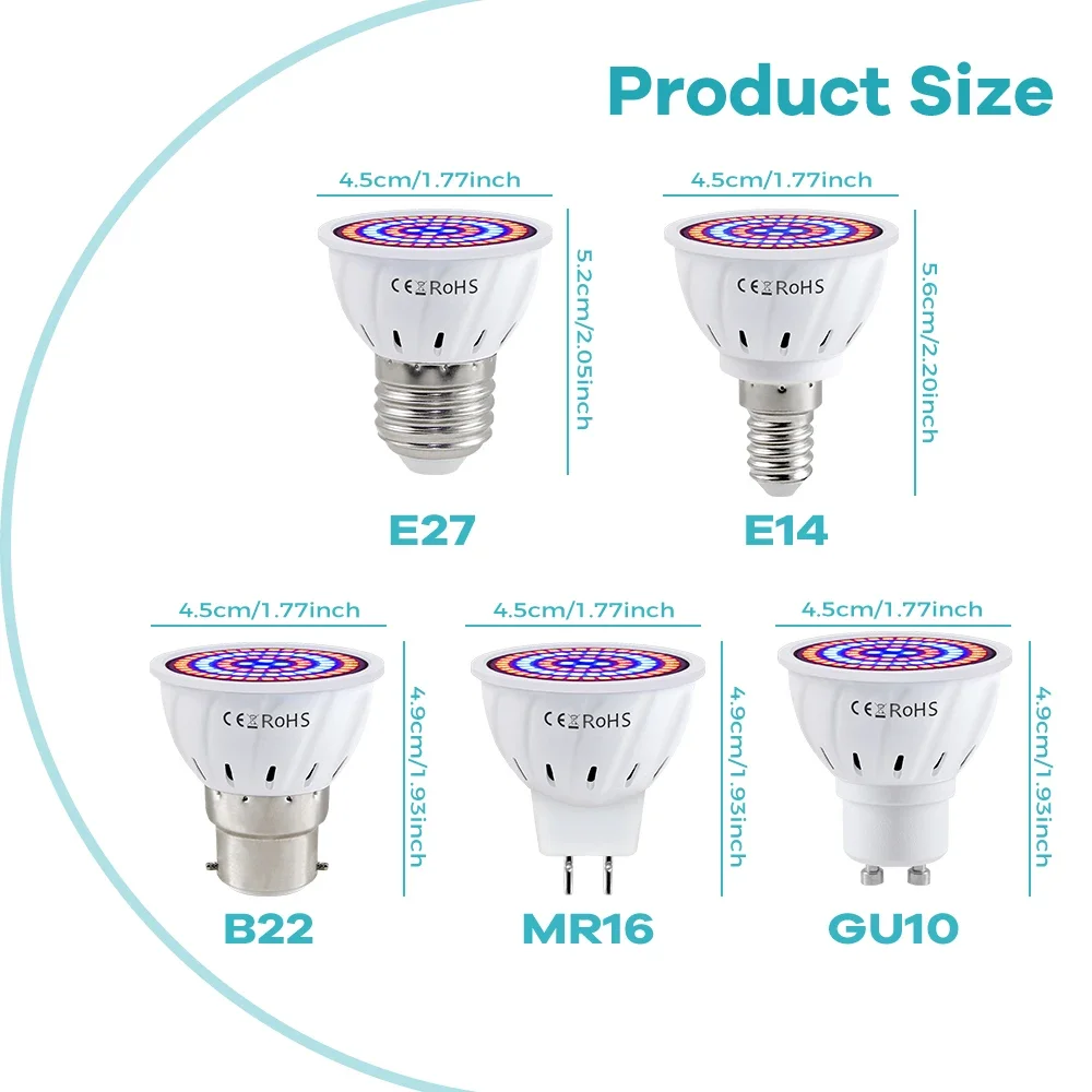หลอดไฟปลูกต้นไม้ LED 220V ขั้ว - Plant Grow Light Full Spectrum บทวิจารณ์และราคา
