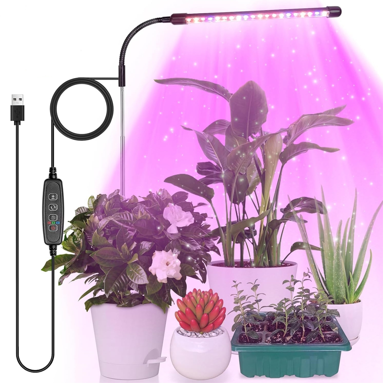 3 สี USB Grow โคมไฟพืชเต็มสเปก - Plant Grow Light Full Spectrum บทวิจารณ์และราคา