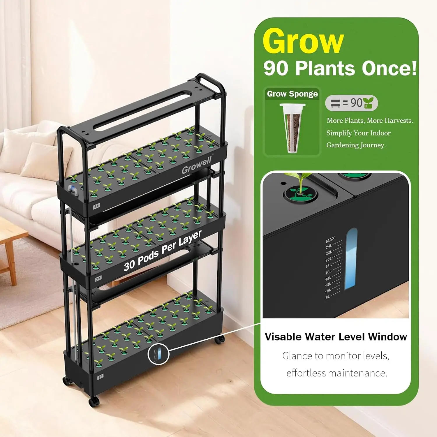 ชุดระบบปลูกพืชไฮโดรโปนิกส์ขนาด - Hydroponic Grow Pod บทวิจารณ์และราคา